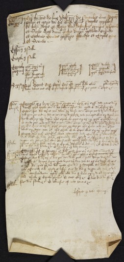 Parchment court roll of the Manor of Curles, 14 November 1544. Courtesy of Essex Record Office.