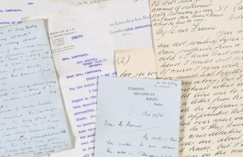 Letters and telegrams concerning D H Lawrence's literary estate (LA/Mc2/7).