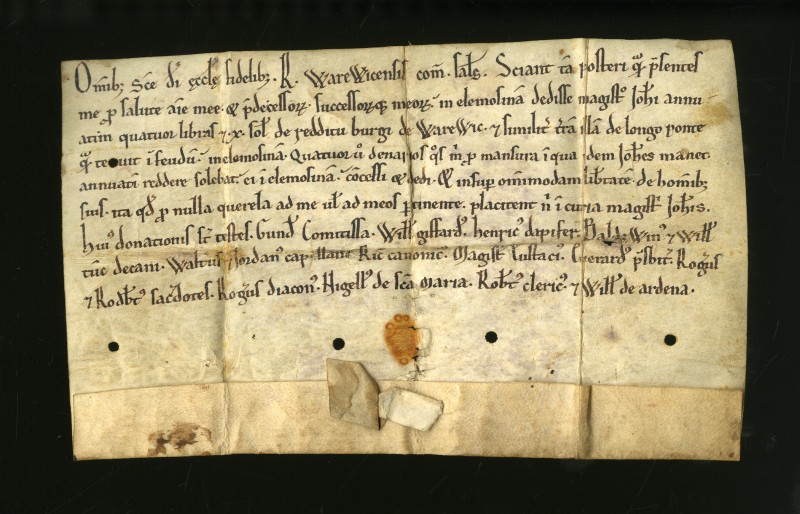 A Charter of the 2nd Earl of Warwick, c.1130-53