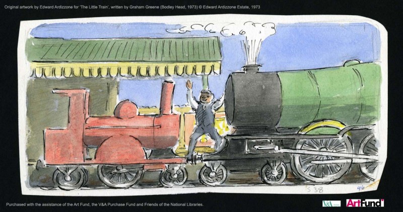 Edward Ardizzone's Artwork for Graham Greene's The Little Train. FNL grant to Seven Stories 2011.