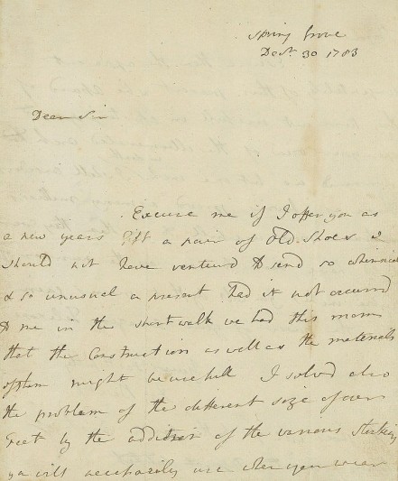 Letter from Sir Joseph Banks to William Herschel, 1783. Image courtesy of the Herschel Miuseum.