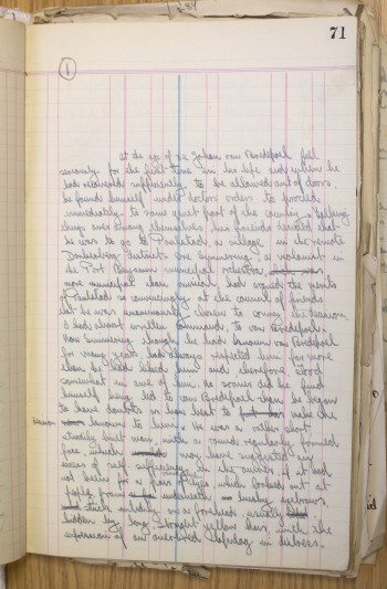 First page of Laurens van der Post's draft manuscript of 'In a Province', c.1931. Courtesy of Durham University Library.