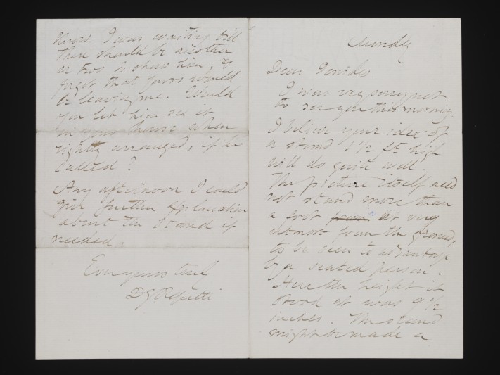 Letter from Rosetti to Ionides, 5 October 1879.