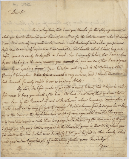 Hume's letter