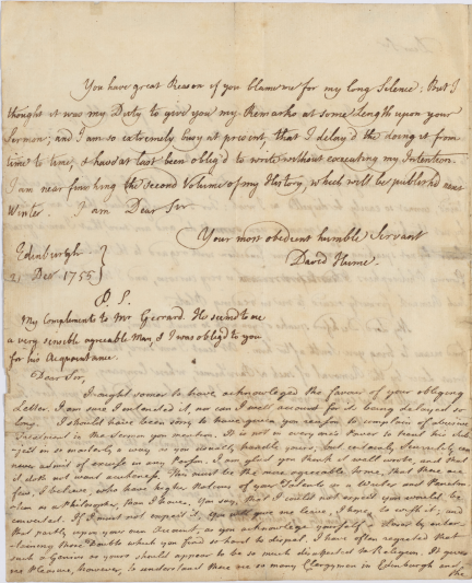 Hume's letter.
