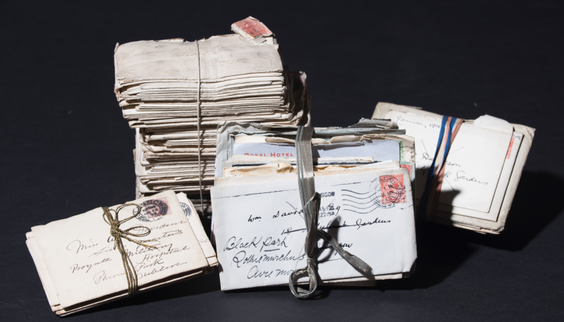 A bundle of letters from the William Davidson Family Archive. Courtesy of the University of Glasgow