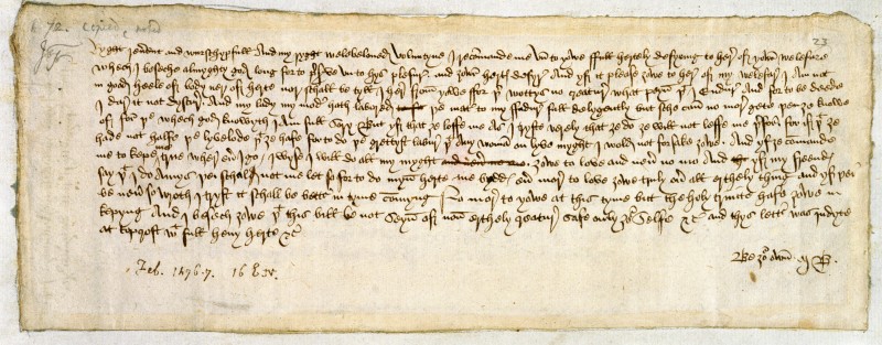 The largest surviving collection of 15th-century English correspondence. FNL grant to British Library 1993. Image by kind permission of British LIbrary.