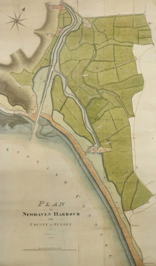 Plan of Newhaven Harbour by William Figg of Lewes, 1824. Images: East Sussex Record Office.