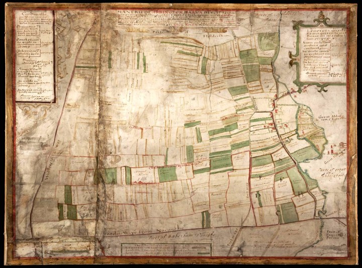Five manuscript maps of Great and Little Abington. FNL grant 2003. Image courtesy of Cambridgeshire Archives.
