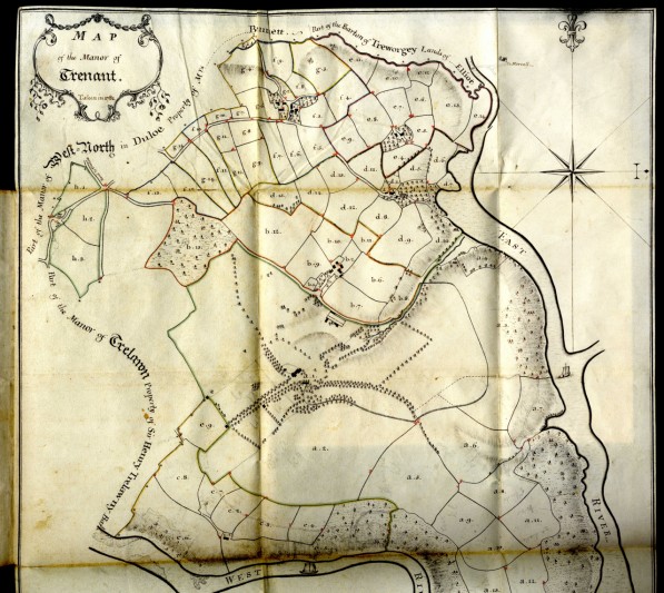 Plan of the Trenant Park Estate by Alexander Law, 1781. FNL grant 2011. Image courtesy of Cornwall Record Office.