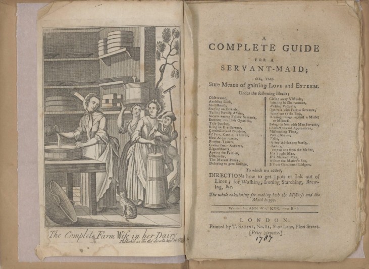 Ann Walker, A complete guide for a servant maid... FNL grant 2012. Image courtesy of the Geffrye Museum.
