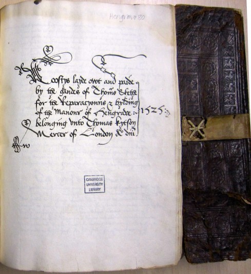 A page from the building accounts of Hengrave Hall, 1525–35. Image courtesy of Cambridge University Library.